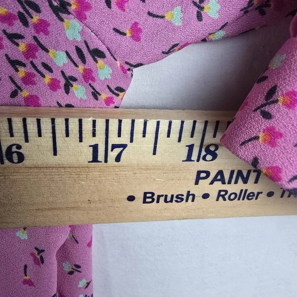 Kate Spade Pink Chilled Watermelon Meadow Floral Short Sleeve Wrap Dress Sz 6